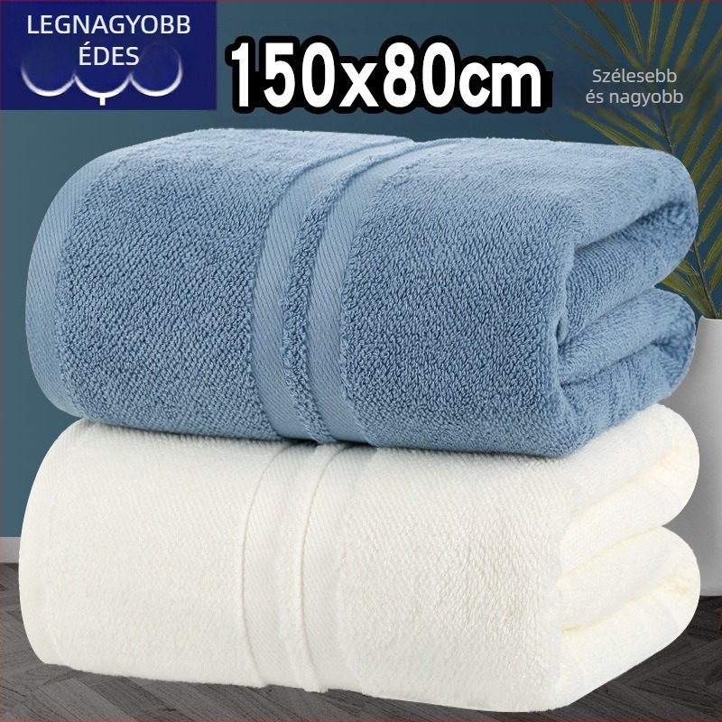 100% pamut fürdőlepedő-készlet, 2 darabos, 500 g+ tömeg, sima szövésű, 32s fonal