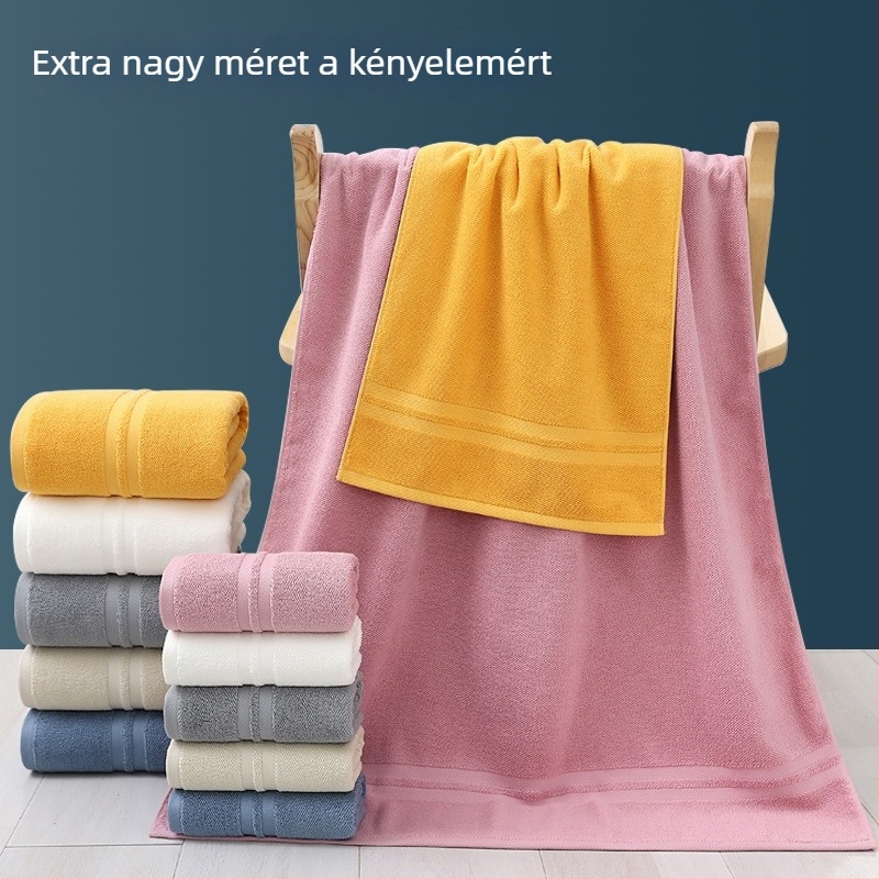 100% pamut fürdőlepedő-készlet, 2 darabos, 500 g+ tömeg, sima szövésű, 32s fonal