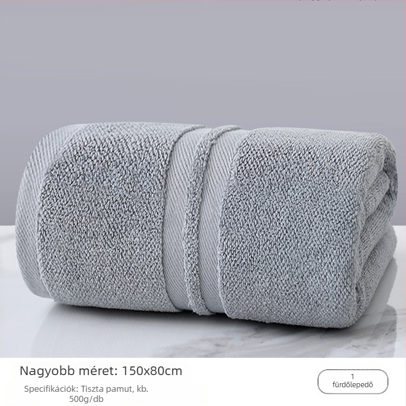 100% pamut fürdőlepedő-készlet, 2 darabos, 500 g+ tömeg, sima szövésű, 32s fonal