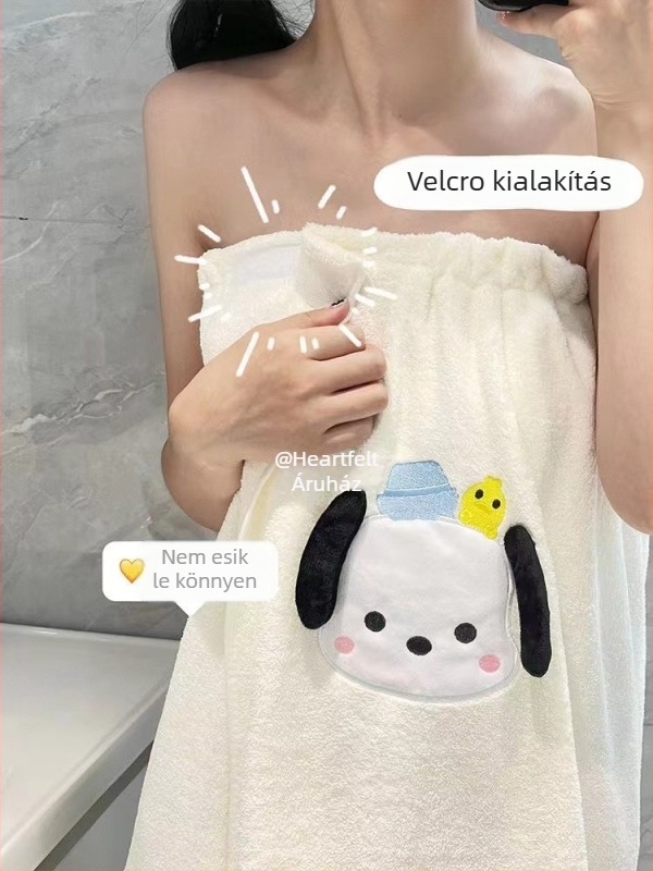 Youjiaya női fürdőköpeny korallo fleece-ből, nedvszívó és gyorsan száradó, 100% poliészter, Hercegnő sorozat