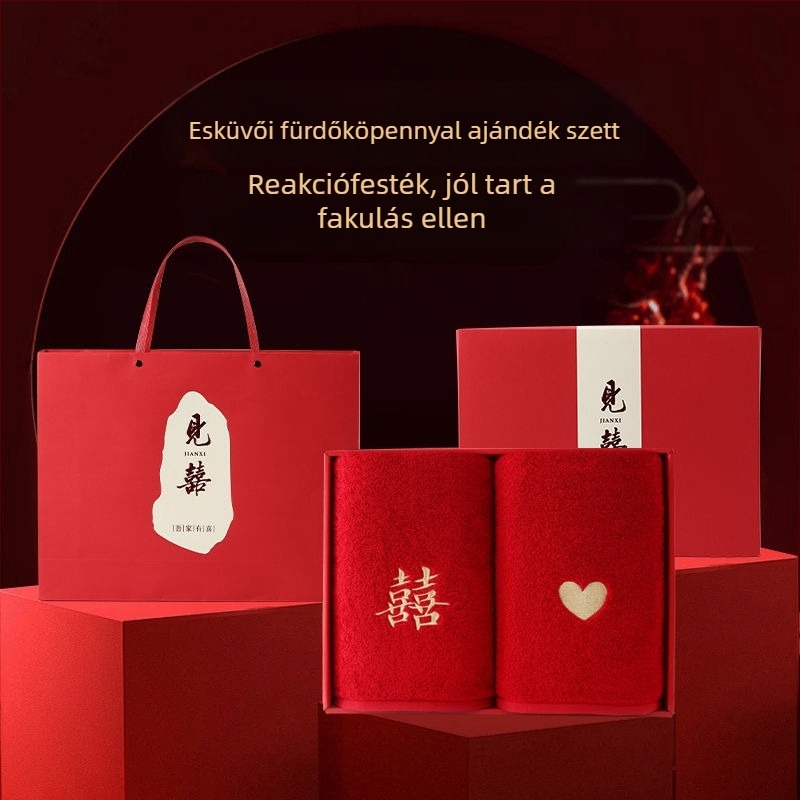 Pamut fürdőlepedő párnak, 4 darabos készlet, hímzett, Warp knitting, 350 g