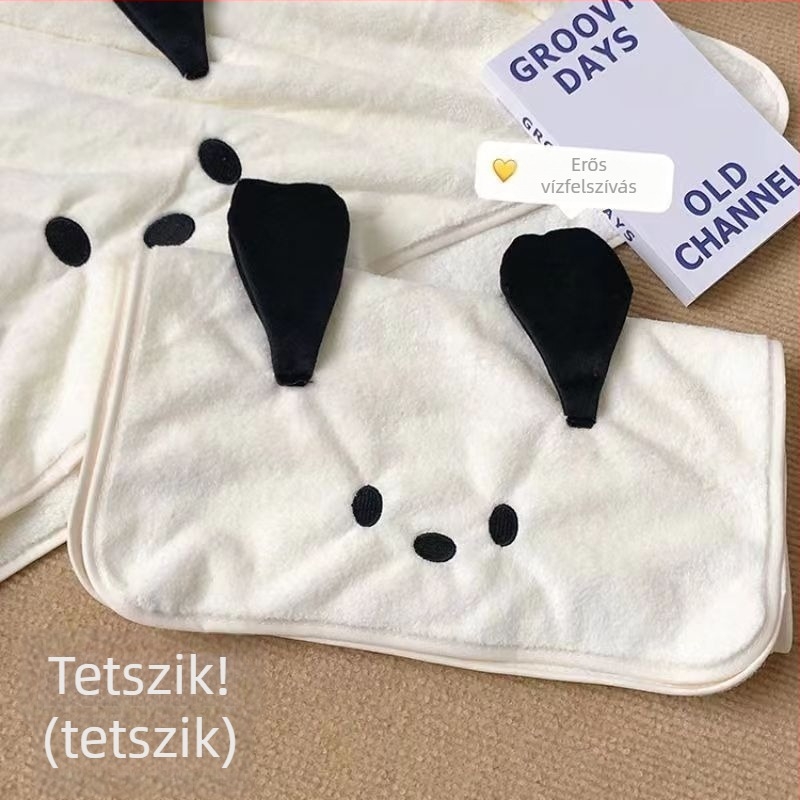 Fürdőlepedő háromdarabos készlet korall fleece anyagból, 450 g fölött, nedvszívó, tartalmaz hajszárító sapkát