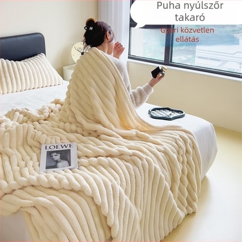 Nyuszi szőrme plüss takaró és flanel takaró kanapéra és irodába