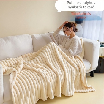 Nyuszi szőrme plüss takaró és flanel takaró kanapéra és irodába