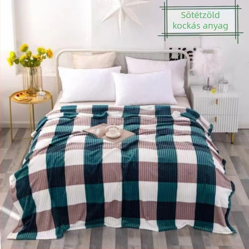 Star Dots flanel takaró kockás mintával, 800–1000 g, minden évszakra, minimalist stílus
