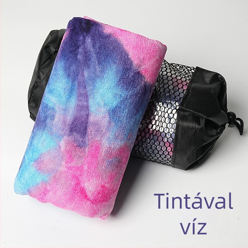Tie-dye mintás, csúszásmentes mikroszálas jóga törölköző, 470 g