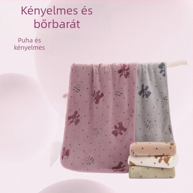 Korall fleece arctörölköző szegélyes nyomtatással, 150D, 50–80 g, egyszerű szövés