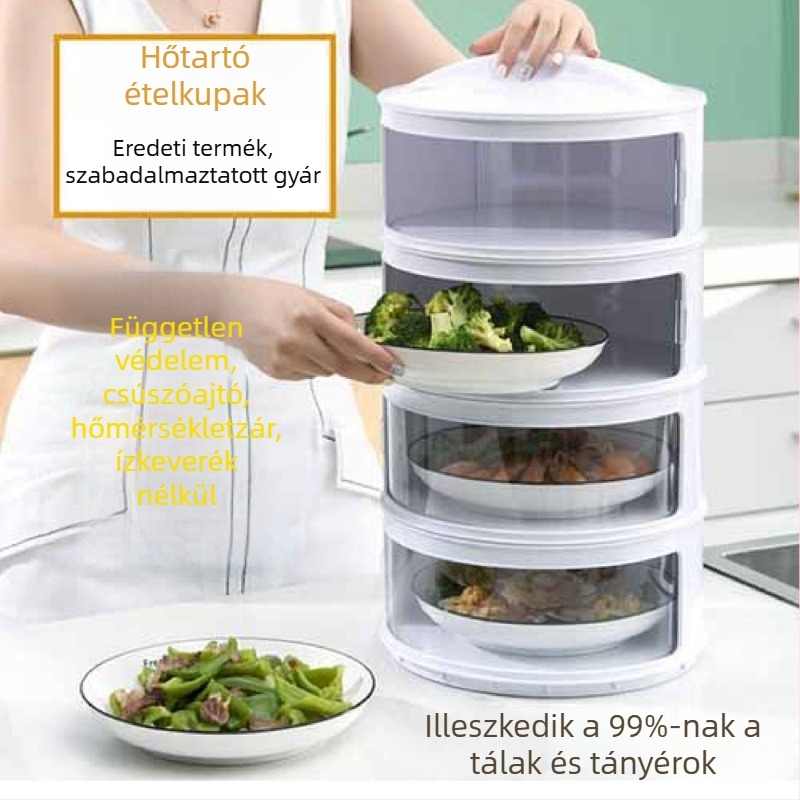 Műanyag többrétegű ételfedő a konyhához – hőmegőrzés, porvédett maradék tárolás