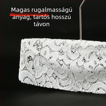 Ruhaakasztó textilborítás: csúszásmentes len- és csipkés pamut bevonat, 10 darabos készlet, alkalmas ruhátartókhoz, nadrágállványokhoz és nyakkendő-tárolókhoz