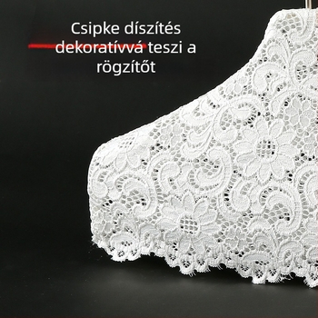 Ruhaakasztó textilborítás: csúszásmentes len- és csipkés pamut bevonat, 10 darabos készlet, alkalmas ruhátartókhoz, nadrágállványokhoz és nyakkendő-tárolókhoz