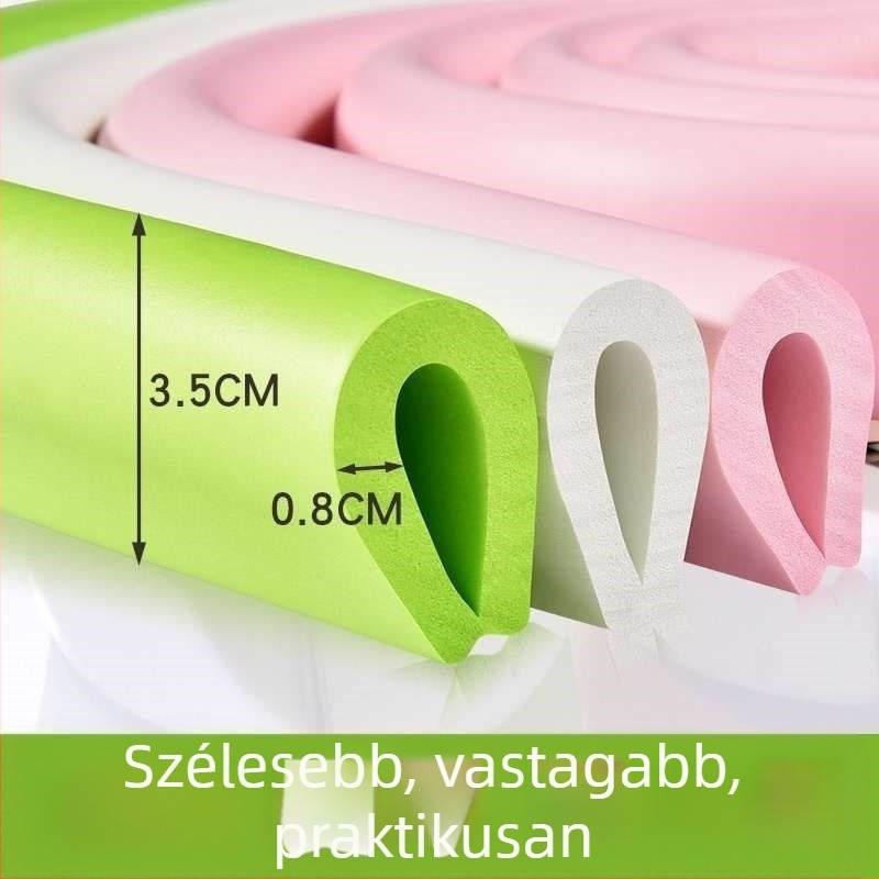 U-alakú habvédő szalag asztalhoz, öntapadós, üvegélek védelmére