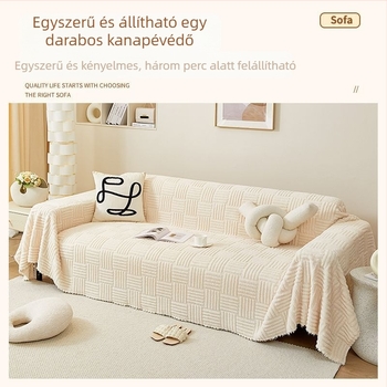 Púpos velúr kanapévédő sarokkanapéra, univerzális, csúszásmentes, teljes fedettség, letisztult és modern stílus