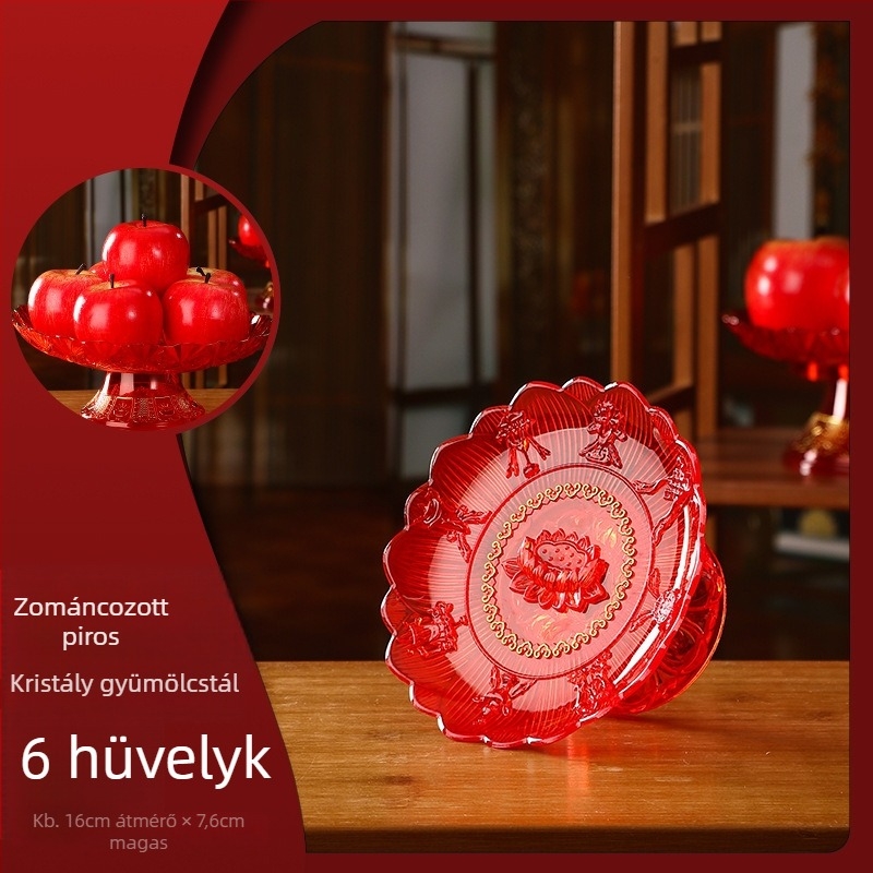 Műanyag gyümölcstál kínai stílusban Guanyin felajánláshoz, otthoni dekoráció, nem importált, nem ajándék.