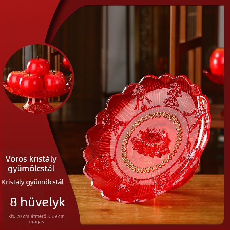 Műanyag gyümölcstál kínai stílusban Guanyin felajánláshoz, otthoni dekoráció, nem importált, nem ajándék.