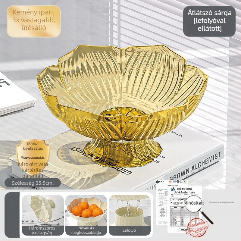 Youjin műanyag lábon álló gyümölcstál – light luxury retro stílus, gyümölcs tál a nappali asztalhoz