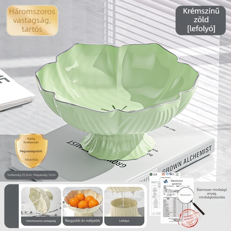 Youjin műanyag lábon álló gyümölcstál – light luxury retro stílus, gyümölcs tál a nappali asztalhoz