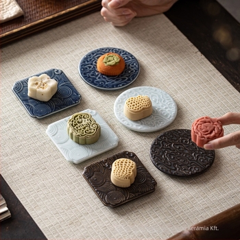 Porcelán gyümölcstál — Wuxitang, kínai egyszerűség, fényűző retro stílus, termékkód: Full Moon Auspicious Clouds Saucer