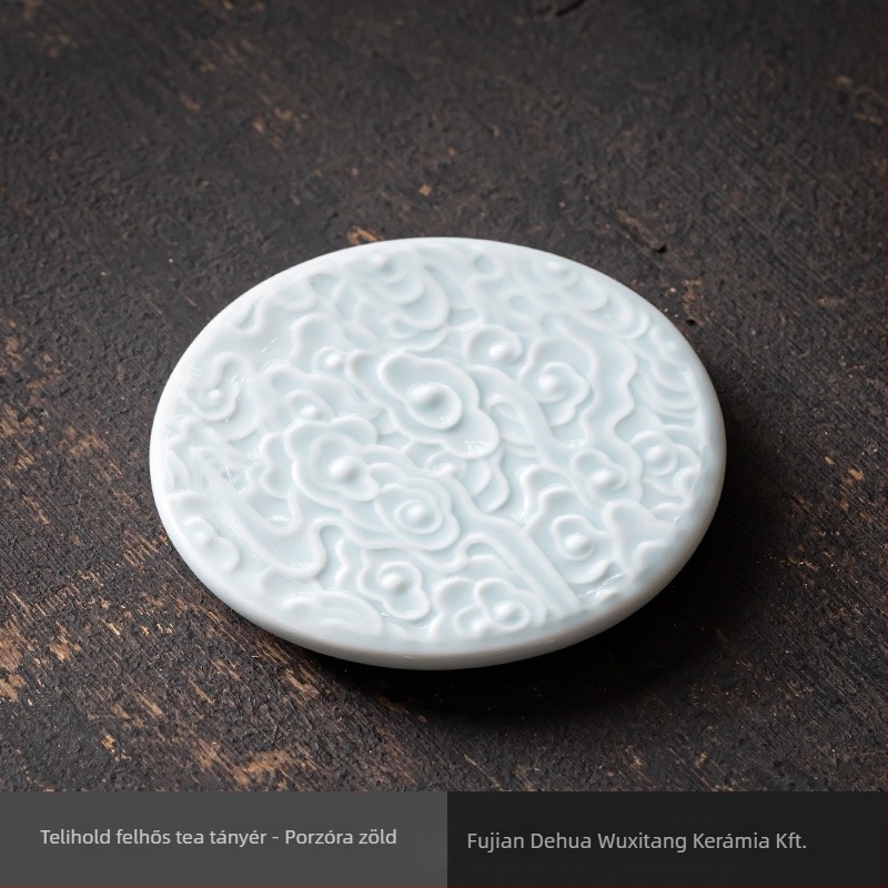 Porcelán gyümölcstál — Wuxitang, kínai egyszerűség, fényűző retro stílus, termékkód: Full Moon Auspicious Clouds Saucer