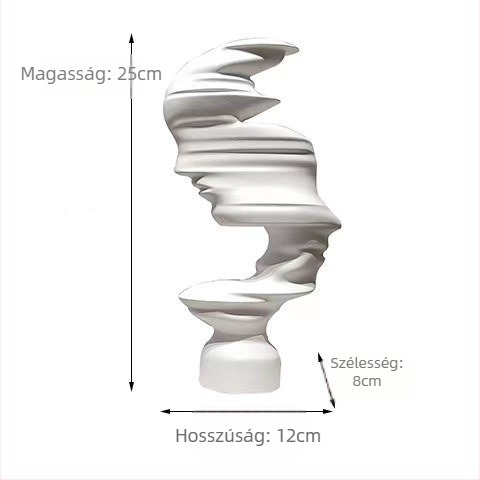 Gyanta szoborfigura otthoni dekorációhoz — modern minimalista stílus, absztrakt alak, Art File (gyanta kézműves termékek)