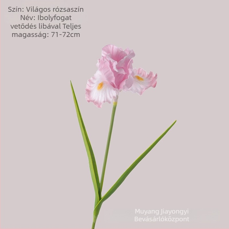 Mű iris virág, PU anyag, kézzel készített és festett, otthoni dekorációhoz és fotórekvizitekhez