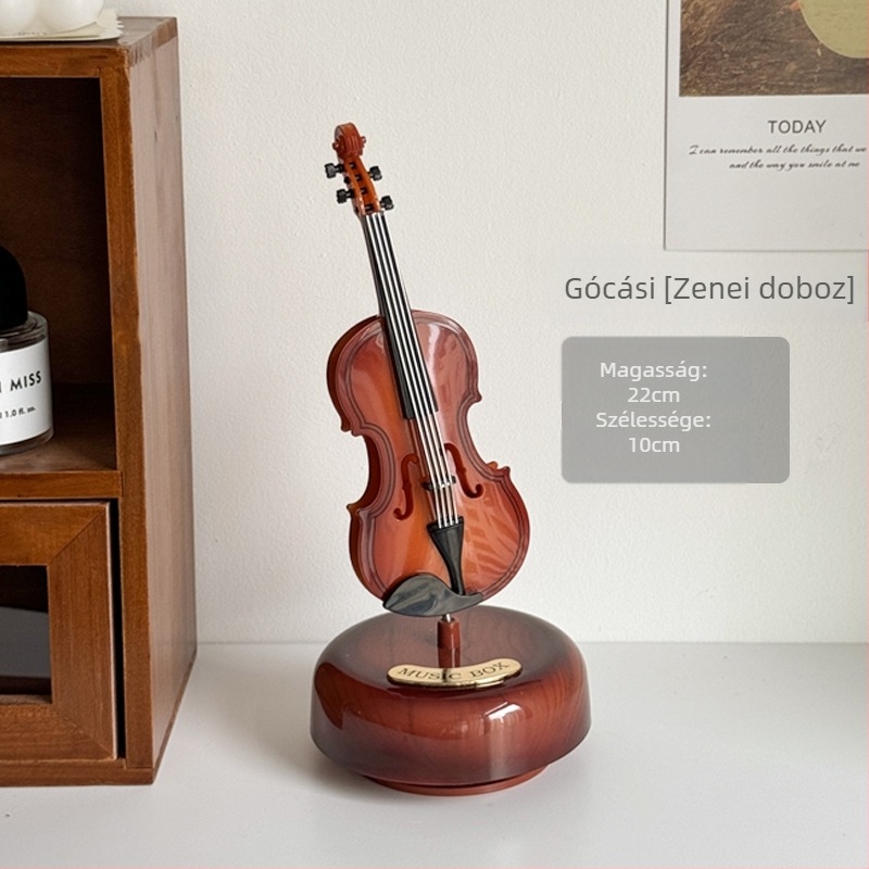 Gramofon formájú dekoráció - Modern minimalist asztali dekoráció, műanyag; ajándékhoz készen