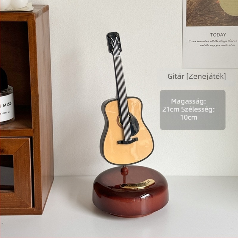 Gramofon formájú dekoráció - Modern minimalist asztali dekoráció, műanyag; ajándékhoz készen
