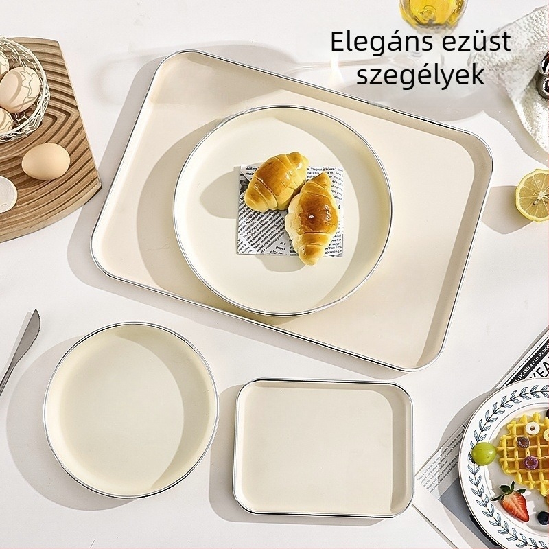 Műanyag tálca, négyzet alakú, egy darabból öntött, egyszínű, modern minimalista stílus