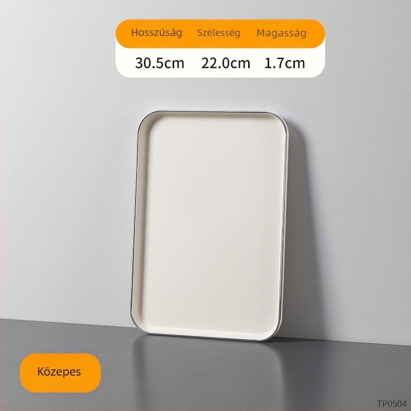 Műanyag tálca, négyzet alakú, egy darabból öntött, egyszínű, modern minimalista stílus