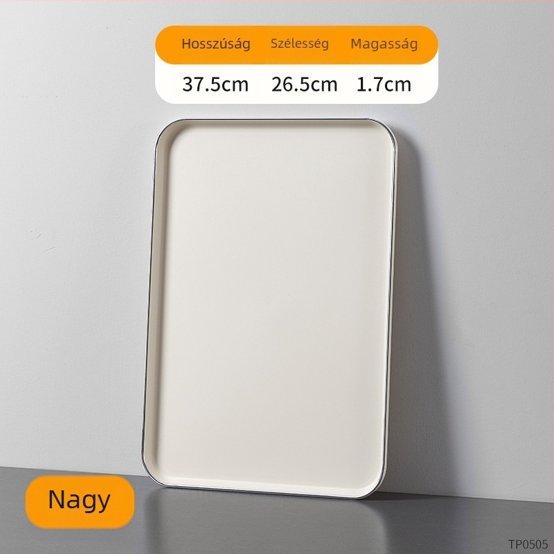 Műanyag tálca, négyzet alakú, egy darabból öntött, egyszínű, modern minimalista stílus