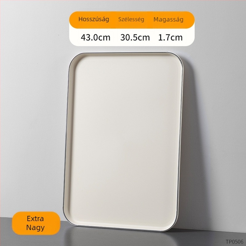 Műanyag tálca, négyzet alakú, egy darabból öntött, egyszínű, modern minimalista stílus