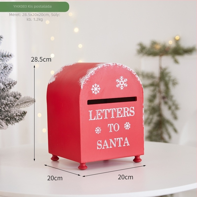 Miniatűr ház postaláda - karácsonyi dekoráció beltéri és kültéri helyszínekre, rekvizit fotózáshoz, márka Chinese Gift, helyszíni dekor