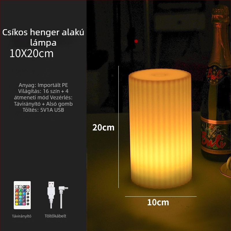 RGB dekoratív viráglámpa asztali lámpa bár/KTV hangulatához – váza alakú lámpa, modell XC-297, 5V, anyag: műanyag, stílus: modern minimalist, gyártás rajzok szerint.