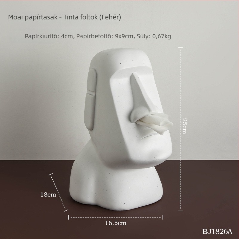 Gyantából készült zsebkendő-doboz kőszobor dizájnnal, skandináv stílusú otthoni dekoráció, üzleti ajándék