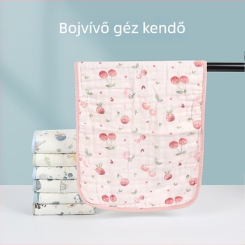 Csecsemő- és gyermek arc törölköző 100% pamutból, géz négyszögletes törölköző, 40S szál, varrt