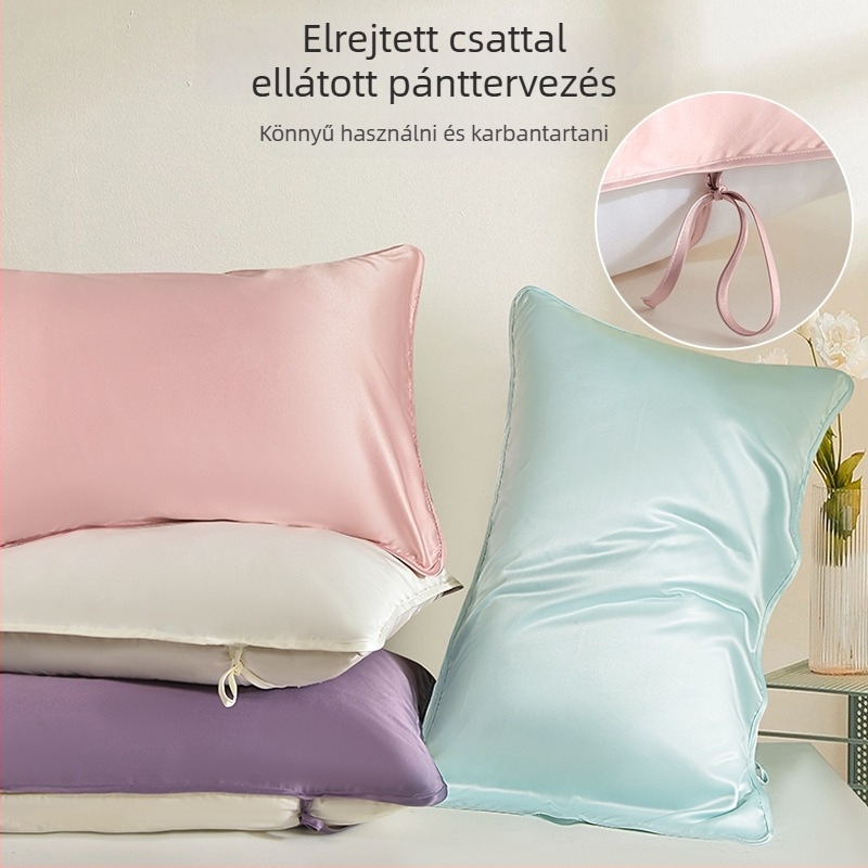 Ice-silk párnahuzat, 2 darabos készlet, mosható, pántokkal, poliészterből