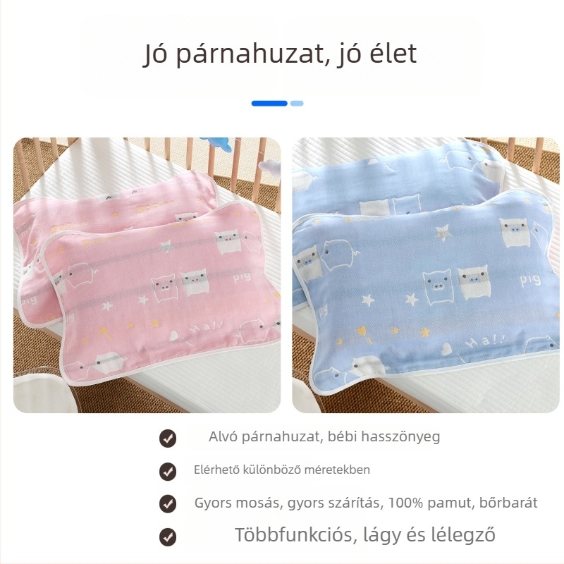Párnahuzat – géz anyag; pamut tartalom 70–85%; csecsemő- és gyermekek kategória A; márka Amber Dream
