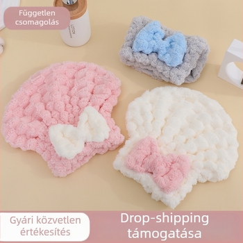 Korall plüssből készült hajszárító sapka, 150D, varrás, vágott velúr, sima szövés, súly 50–79 g