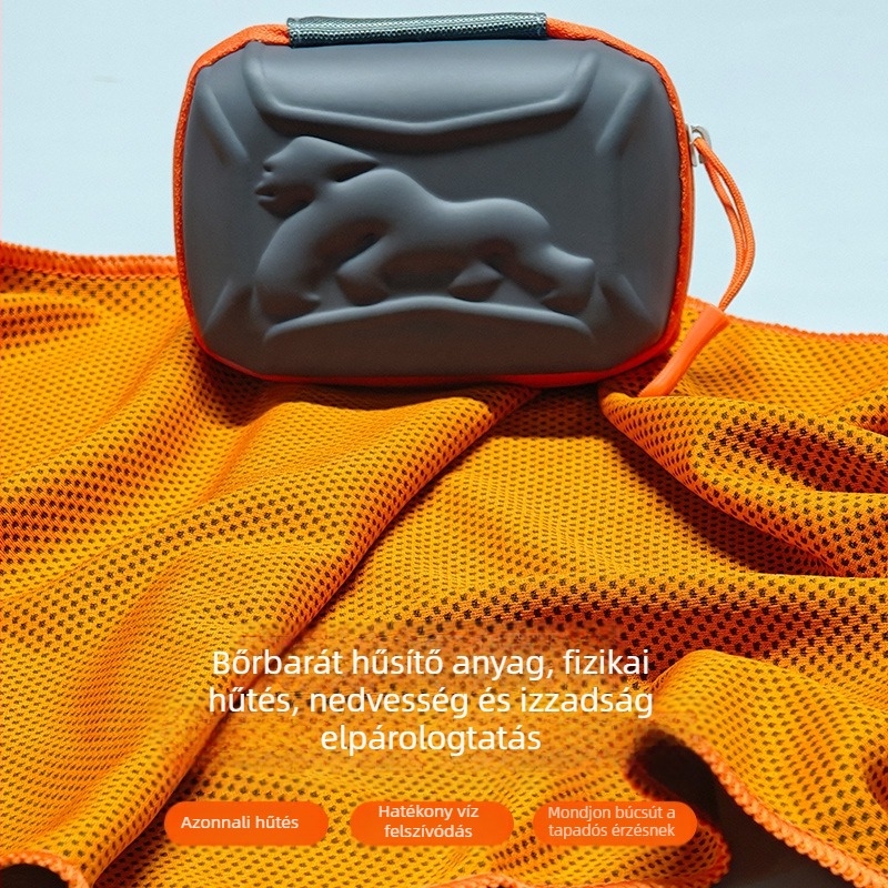 Hordozható sporttörölköző hűsítő, gyorsan száradó, poliészter, 160 g/m², jóga és fitnesz