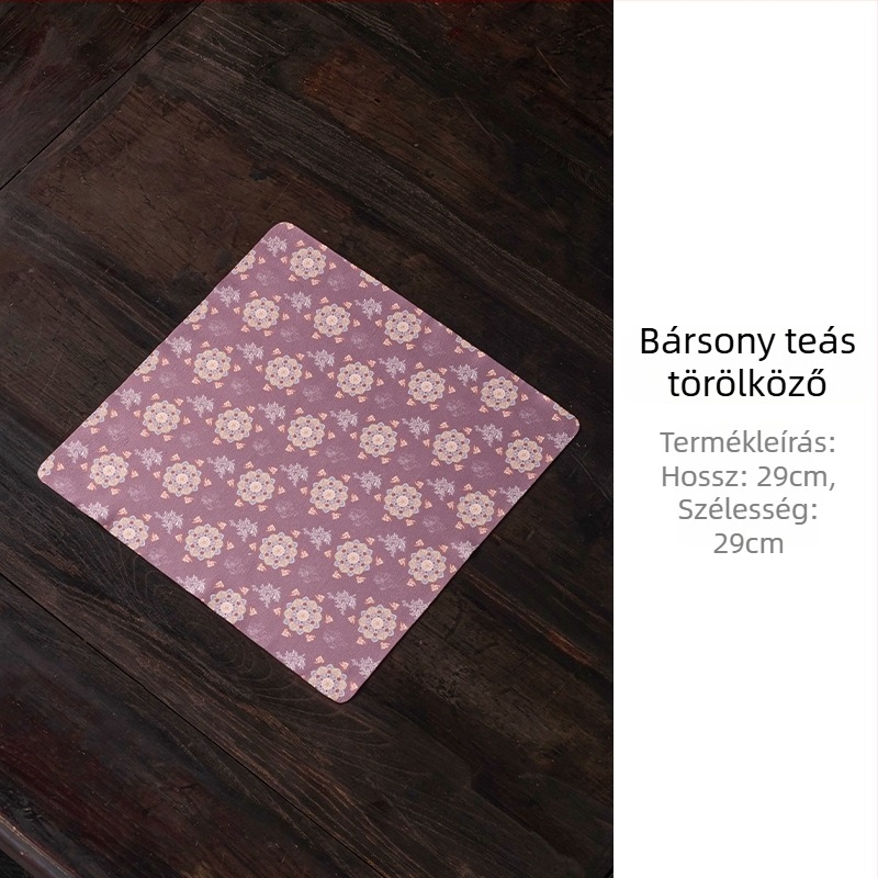 Kiváló minőségű bársonyos tea törölköző, nedvszívó anyag, kínai stílusú vintage kung fu teáskészlethez és teaceremóniához
