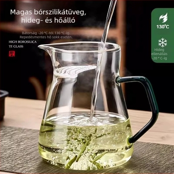 Integrált szűrővel ellátott teás pohár, magas boroszilikát üveg, Yumo márka, modern egyszerű stílus