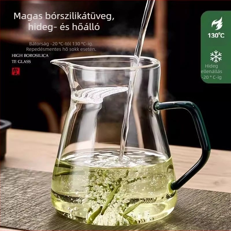 Integrált szűrővel ellátott teás pohár, magas boroszilikát üveg, Yumo márka, modern egyszerű stílus