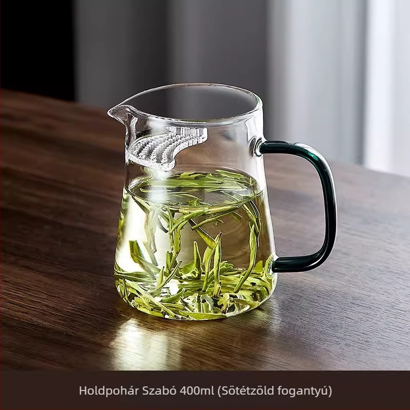 Integrált szűrővel ellátott teás pohár, magas boroszilikát üveg, Yumo márka, modern egyszerű stílus