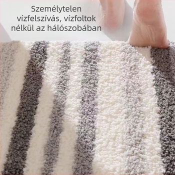 Háromdarabos fürdőszobai WC-matrac készlet, poliészter flockolás, négyszögletes forma, egyszínű mintázat, mosható