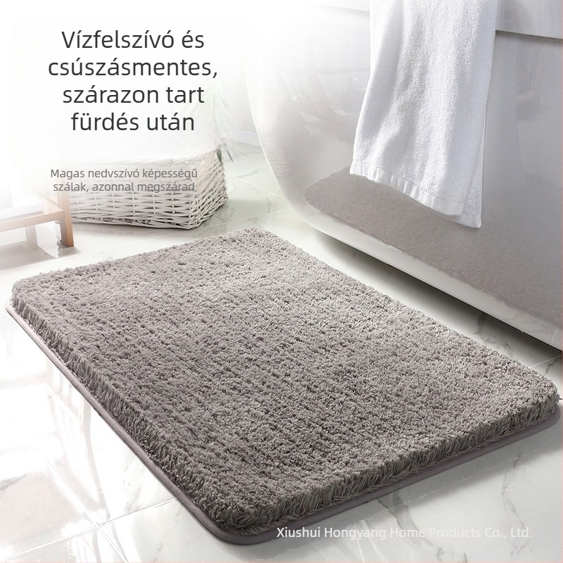 Absorbéáló fürdőszobai szőnyeg, vastag, csúszásmentes, géppel mosható, négyszögletes, egyszínű.