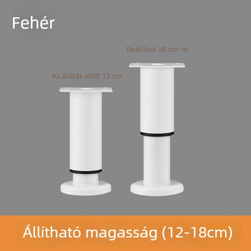 Nagy alapú teleszkópos láb bútorokhoz — alkalmas ágyhoz, szekrényhez, TV-állványhoz és kávézóasztalhoz; Anyag: hideg-hengerelt acél; Stílus: modern minimalizmus; Gyártási eljárás: sajtolás/csiszolás/polírozás