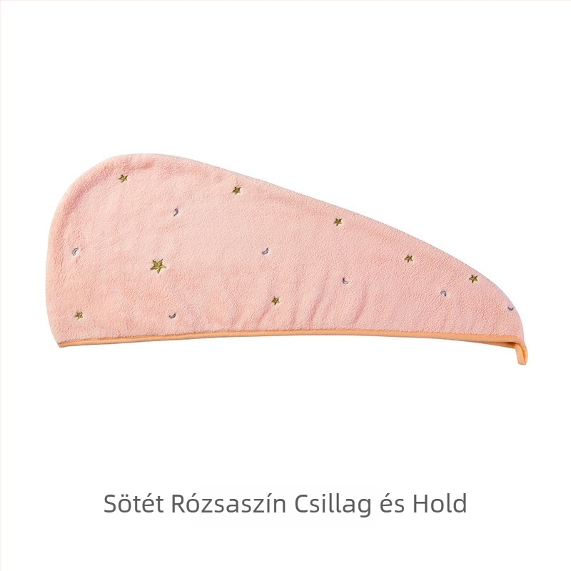 Hajszárító sapka korallgyapjúból, hímzett, 50-79 g, gyors száradás, magas nedvszívás