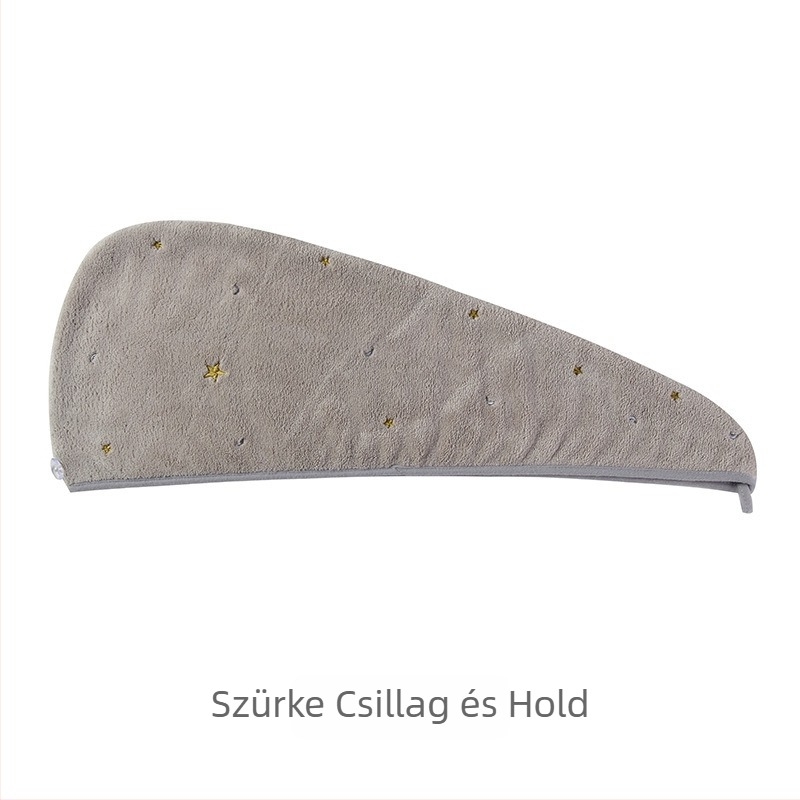 Hajszárító sapka korallgyapjúból, hímzett, 50-79 g, gyors száradás, magas nedvszívás