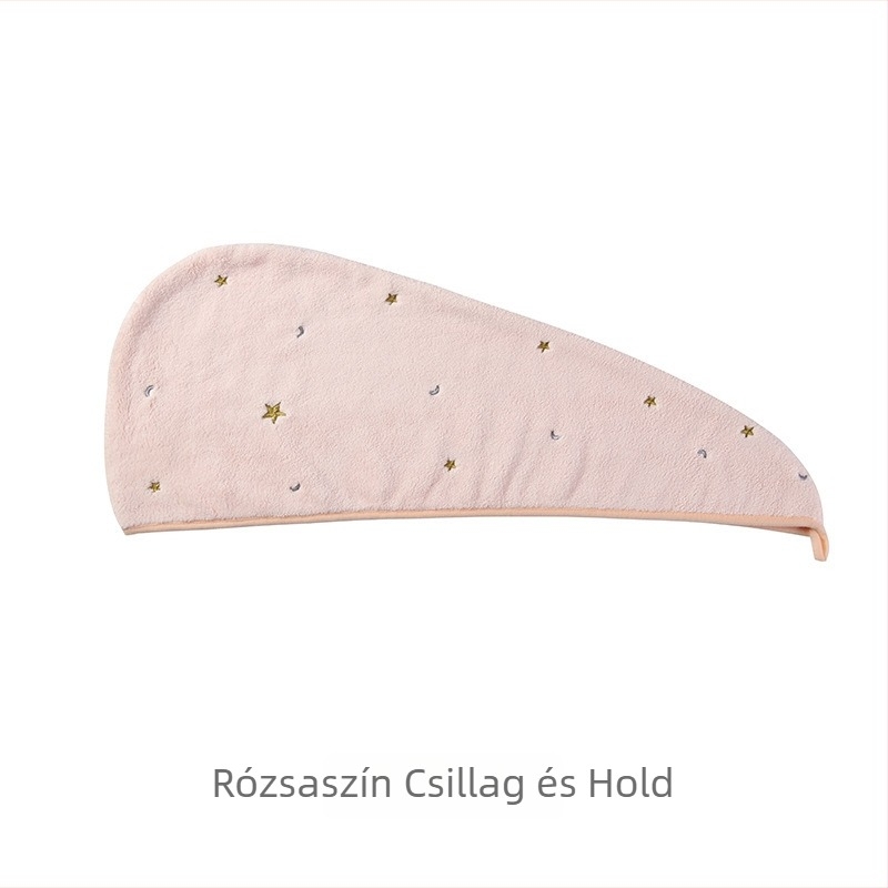 Hajszárító sapka korallgyapjúból, hímzett, 50-79 g, gyors száradás, magas nedvszívás
