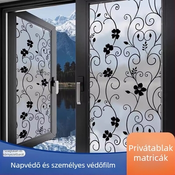 PVC ablakfólia magánéletvédelmére – öntapadós, modern minimál stílus, egyszínű minta, 1 db