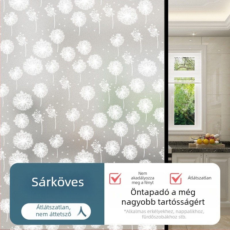 PVC ablakfólia magánéletvédelmére – öntapadós, modern minimál stílus, egyszínű minta, 1 db